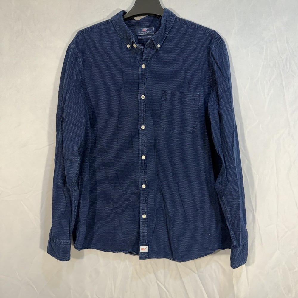 Vineyard Vines Men's XL Slim Fit Murray Button Down Shirt Navy Blue Soft Preppy